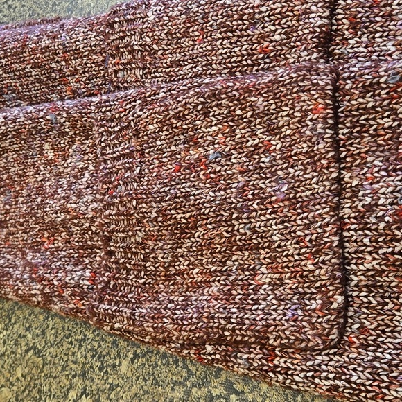 Passports Open Cardigan "Fall Foliage" Blue/Red/White Specks Women size M - Picture 13 of 13